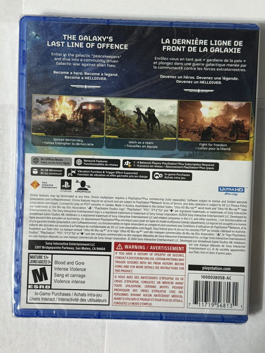 Helldivers 2 II (Sony Playstation 5 PS5) Brand New Sealed