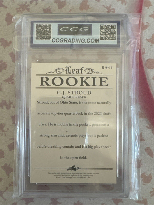 2023 Leaf Rookie Achievement C.J. Stroud RC #RA-11 Houston Texans Gem Mint 10