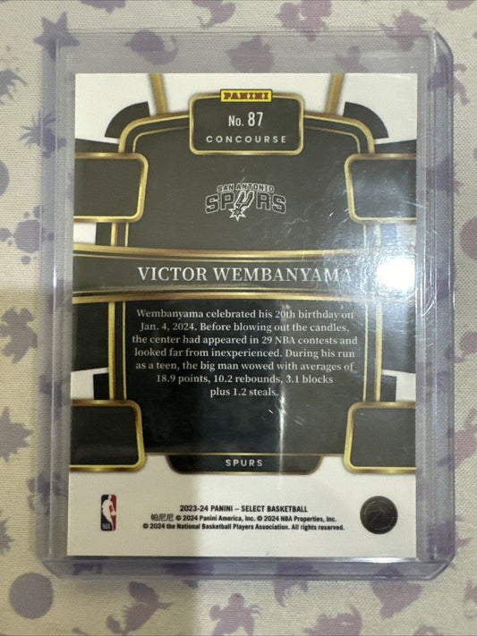 2023-24 Panini Select - Concourse Blue #87 Victor Wembanyama (RC)