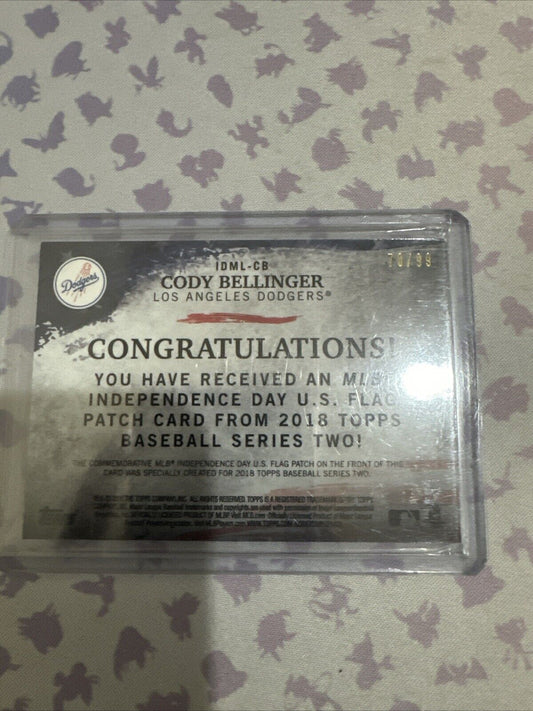 2018 Topps - MLB Independence Day Patches Gold #IDML-CB Cody Bellinger /99