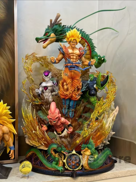 New 23Cm Dragon Ball Son Goku Figure Super Saiyan Figure Cell Shenron Buu Figure