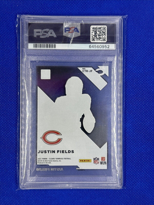 2021 Clearly Donruss the rookies red justin fields CTR-JF /49 PSA Mint 9