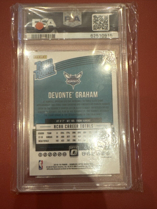 2018 Panini Donruss Optic Devonte' Graham BLUE VELOCITY PRIZM ROOKIE #189 PSA 9