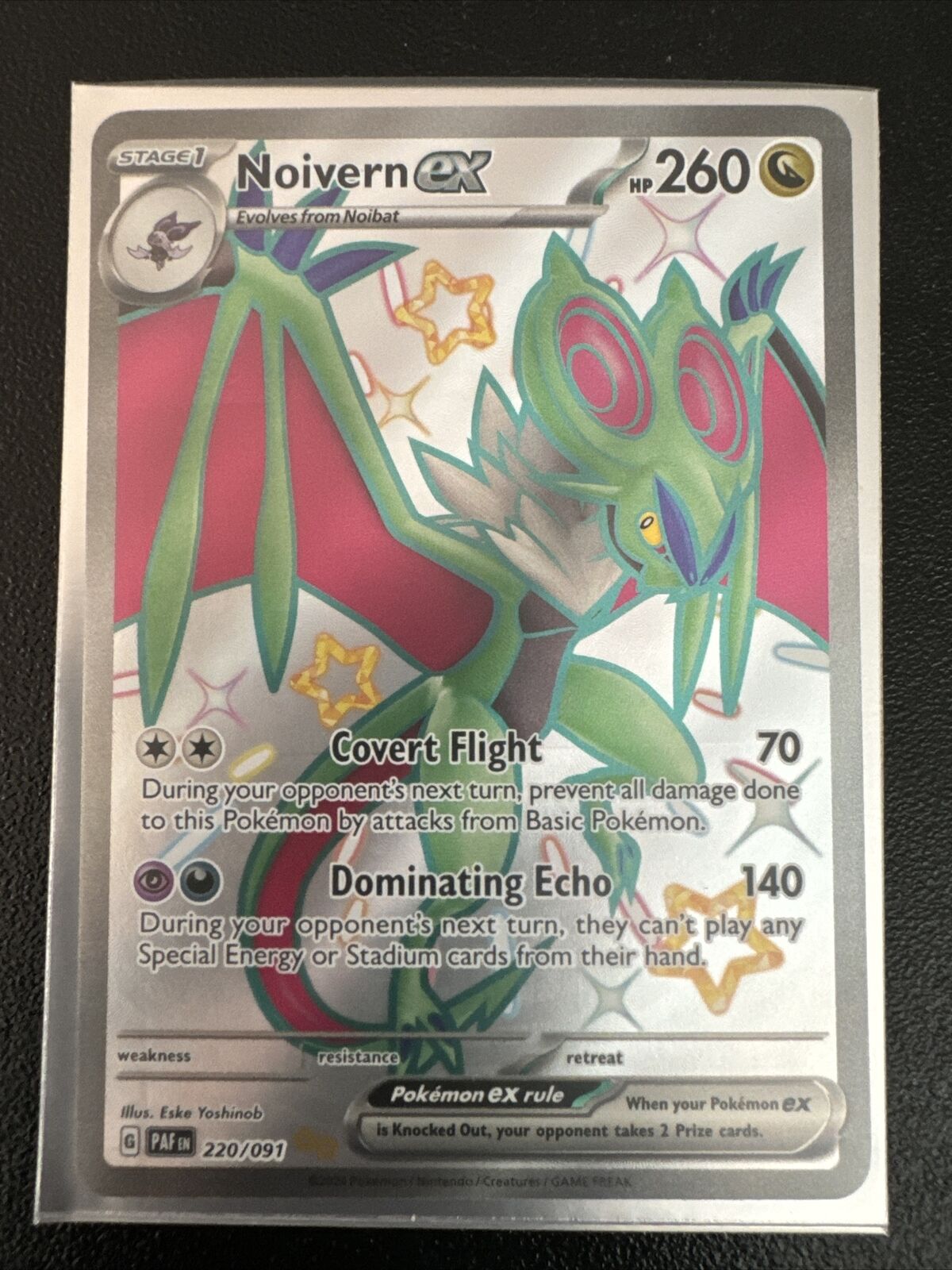 Pokémon TCG Noivern Ex Scarlet & Violet: Paldean Fates 220/091 Holo Shiny Ultra