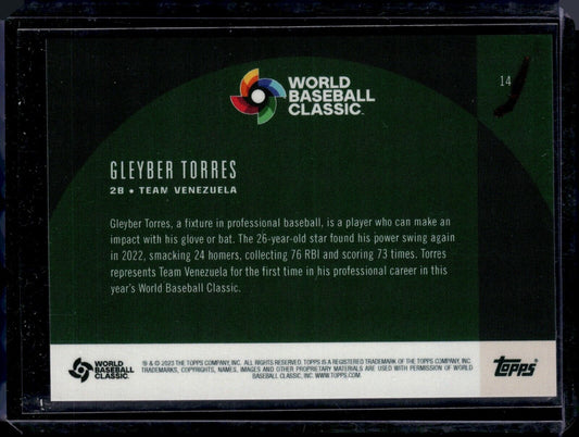 2023 Topps World Baseball Classic Global Stars - #14 Gleyber Torres /75