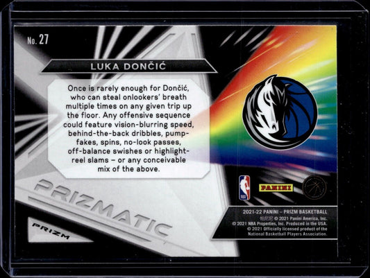 2021-22 Panini Prizm Prizmatic Fast Break #27 Luka Doncic
