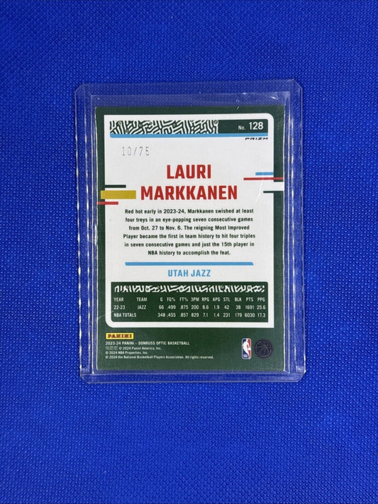 2022-23 Donruss Optic Lauri Markkanen Red Disco Fastbreak Prizm /75 Jazz