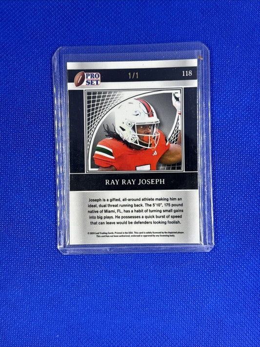 Ray Ray Joseph 2024 Leaf Pro Set Football #118 Red Ray 1/1