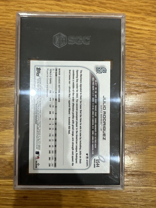 2022 Topps Update Julio Rodriguez Rookie Card RC #US44 SGC 9 Mariners MINT