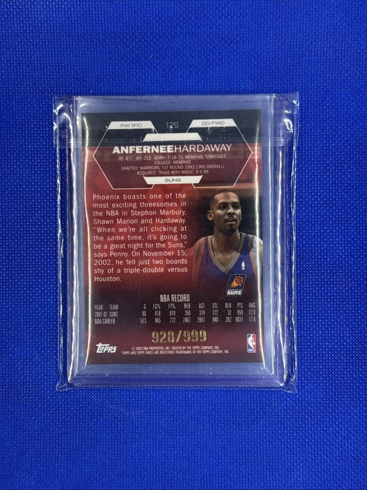 2002-03 Topps Finest Shooting Shirt Relic Anfernee Hardaway 928/999 Phoenix Suns