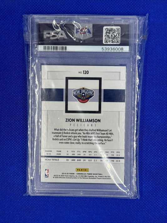 2019 PANINI CHRONICLES PINK ZION WILLIAMSON #120 RC PSA 9 MINT ROOKIE