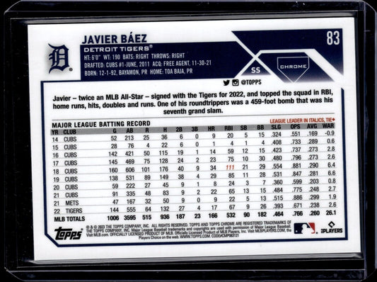 2023 Topps Chrome - #83 Javier Báez (Aqua) /199