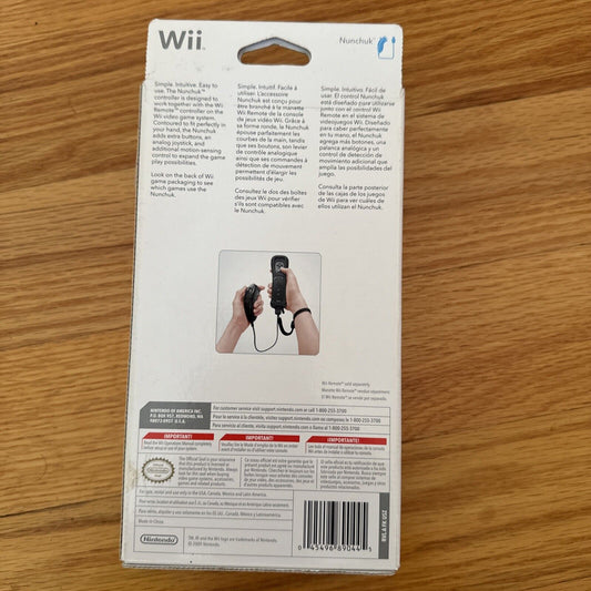 BLACK NINTENDO WII NUNCHUK CONTROLLER FOR WII Only Used Once