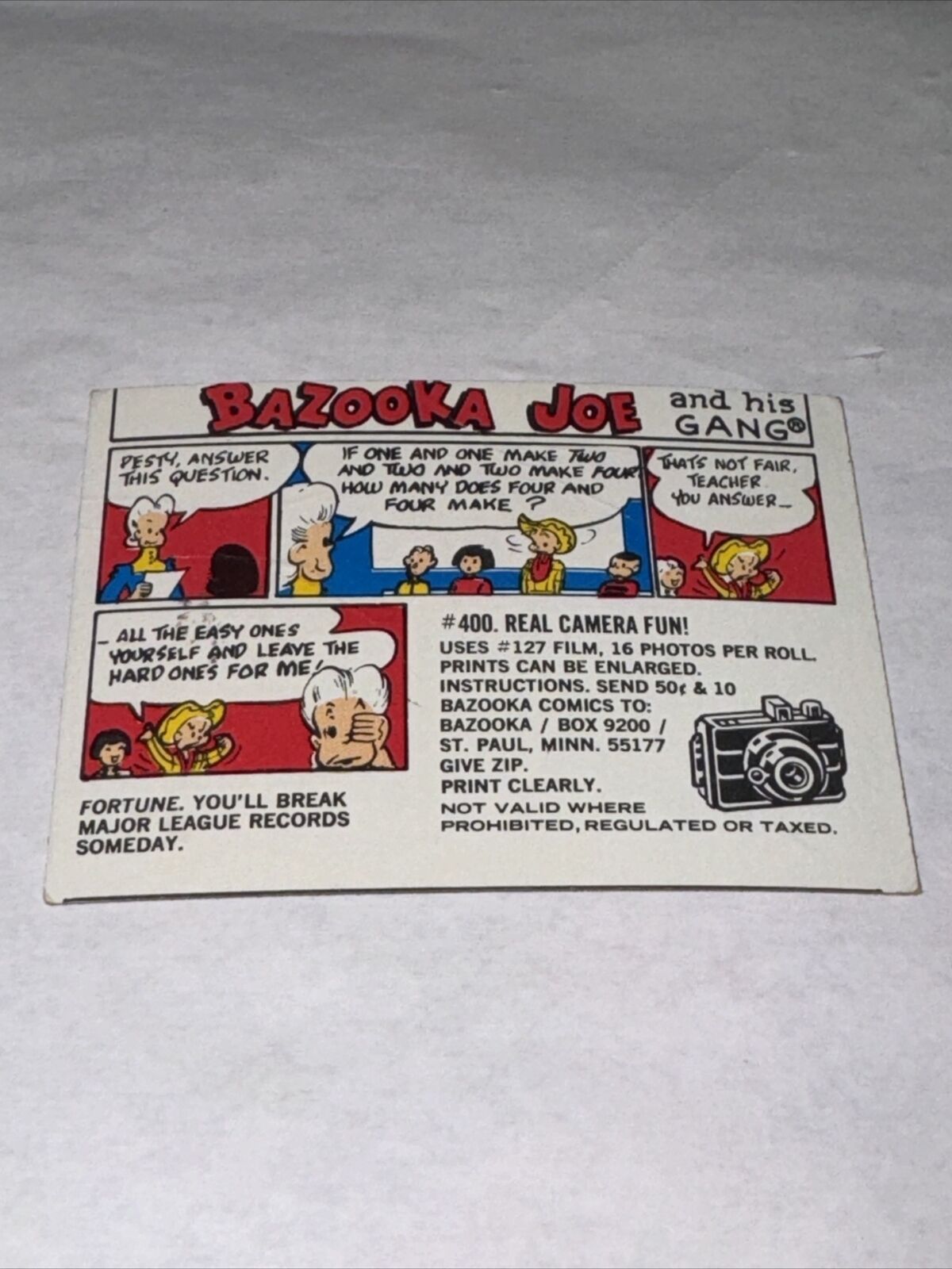 Bazooka Joe and His Gang Puzzle #2 Card #400