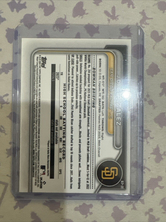 2024 Bowman - Chrome Prospects Yellow Lunar Refractor #BCP-111 J.D. Gonzalez /75