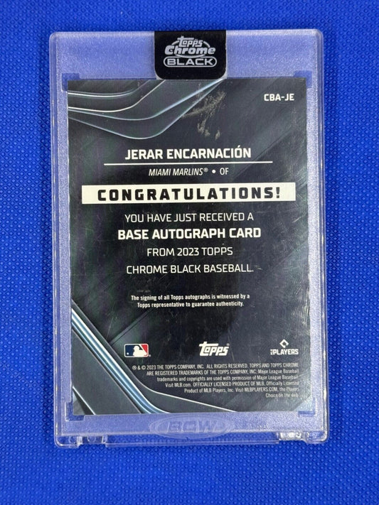 2023 Topps Chrome Black #CBA-JE Jerar Encarnacion Green Refractor Auto /99
