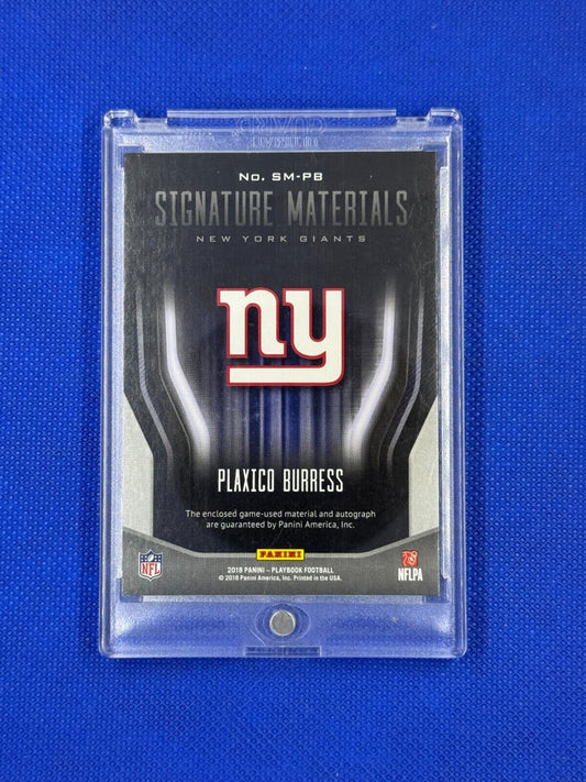 2018 Panini Playbook - Signature Materials #SM-PB Plaxico Burress /199 (AU, MEM)