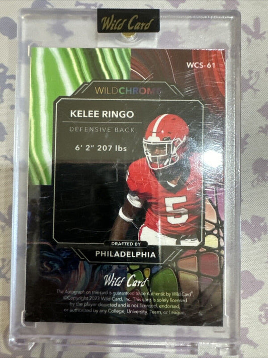 Kelee Ringo Rookie Auto Philadelphia Eagles 2023 Wild Card WildChrome 1/5
