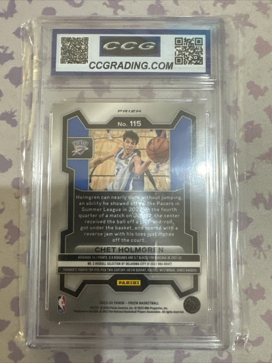 2023-24 Panini Prizm - Ice Prizm #115 Chet Holmgren CCG Mint 9