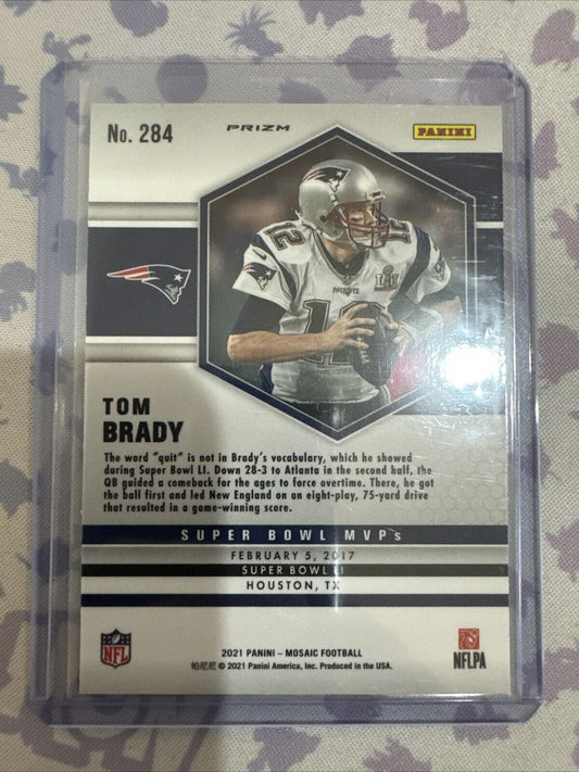 2021 Panini Mosaic - Super Bowl MVPs Mosaic Green Prizm #284 Tom Brady