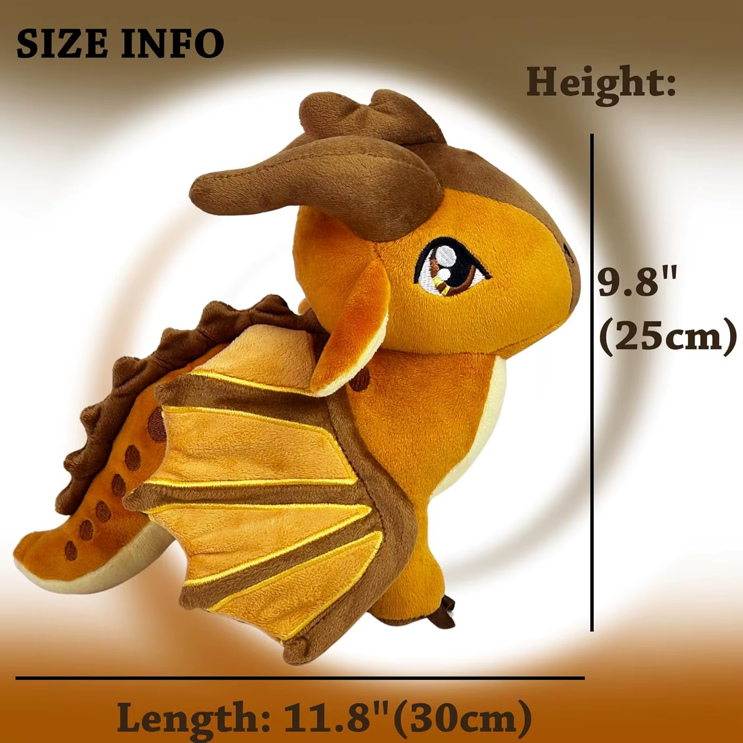 Wings of Fire Toys Dragon Plush Toy Soft Stuffed Animal Cool Brown Dragon Decor