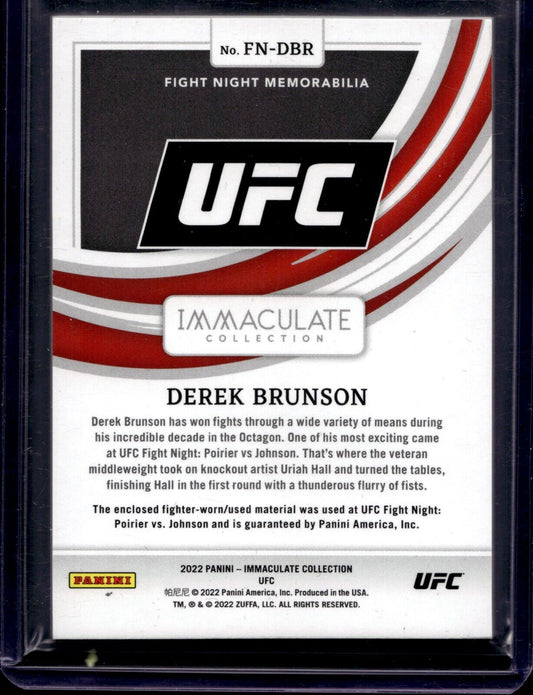 2022 Panini Immaculate Collection UFC Derek Brunson #FN-DBR /99