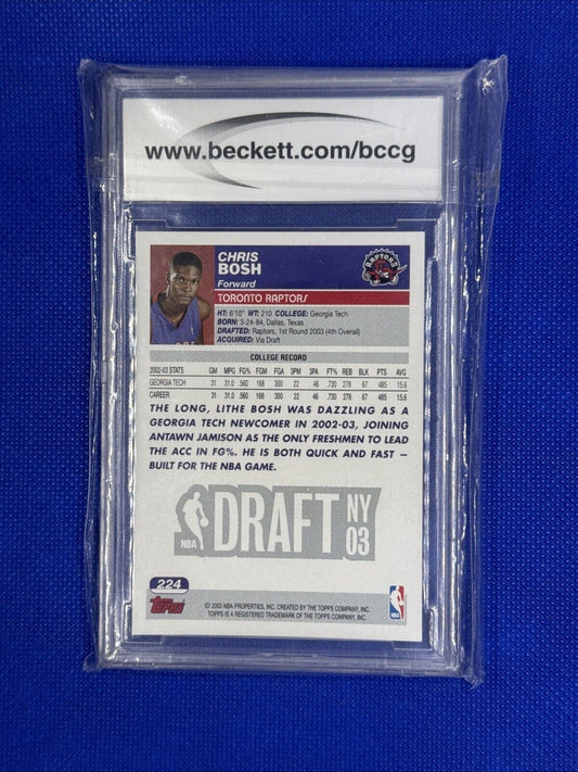 CHRIS BOSH - 2003-04 Topps Collection Rookie #224 - BCCG 10 (MINT OR BETTER) HOF