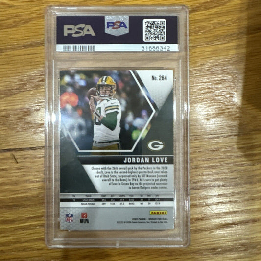 Jordan Love 2020 Panini Mosaic Silver Prizm Rookie RC #264 PSA 9 MINT Packers