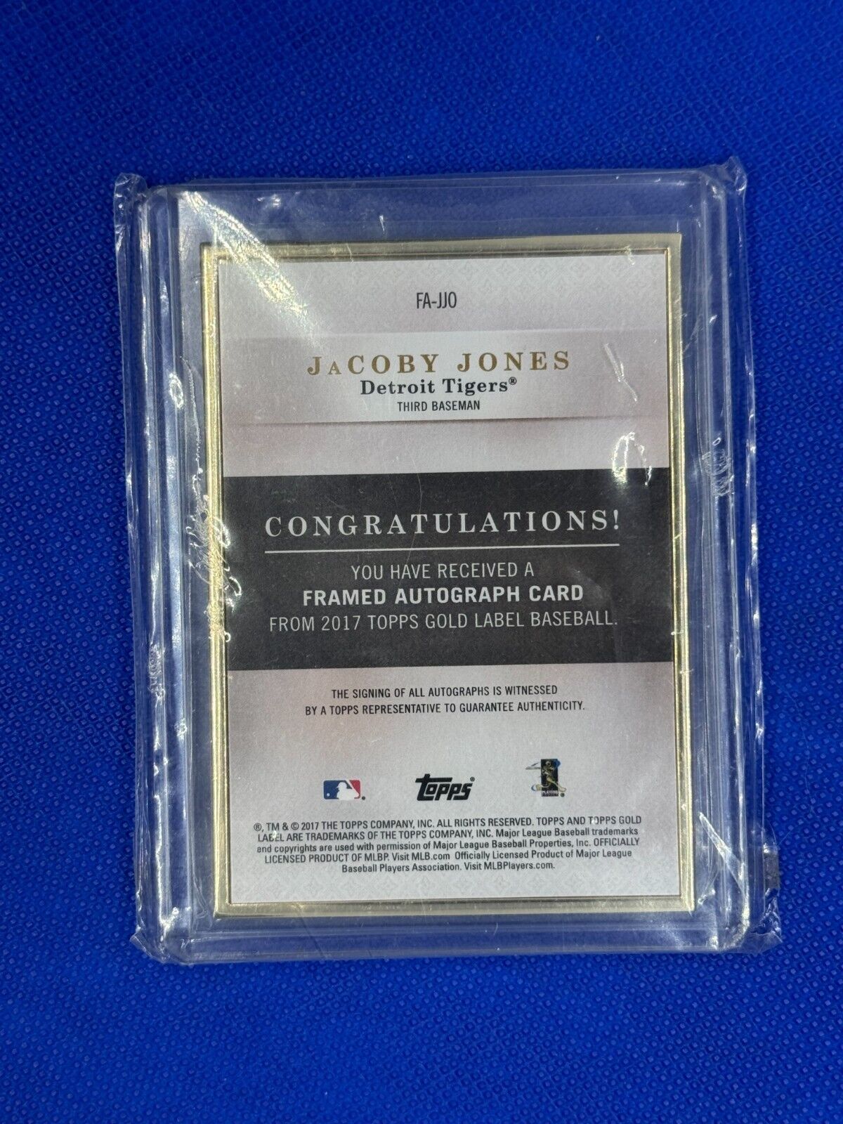 2017 Topps Gold Label - Gold Framed Autographs #FA-JJO Jacoby Jones (AU)