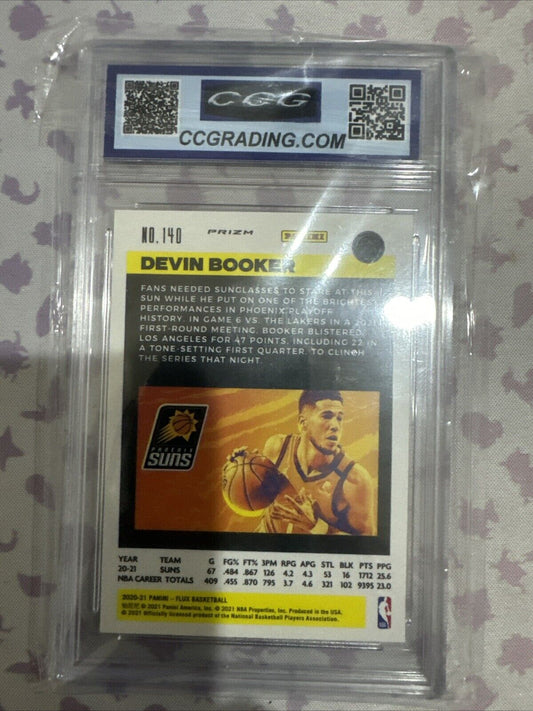 2020-2021 Panini Flux Prizm Devin Booker 140 Silver Pulsar CCG Gem Mint 10