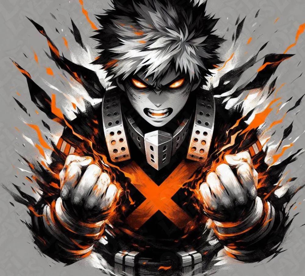 Katsuki "Dynamight" Bakugo Hueforge Textured Art Prints