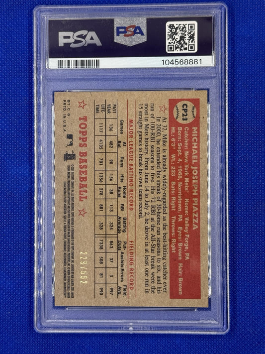 2001 Topps Heritage Chrome #CP23 Mike Piazza #/552 Mets PSA 10 GEM MINT