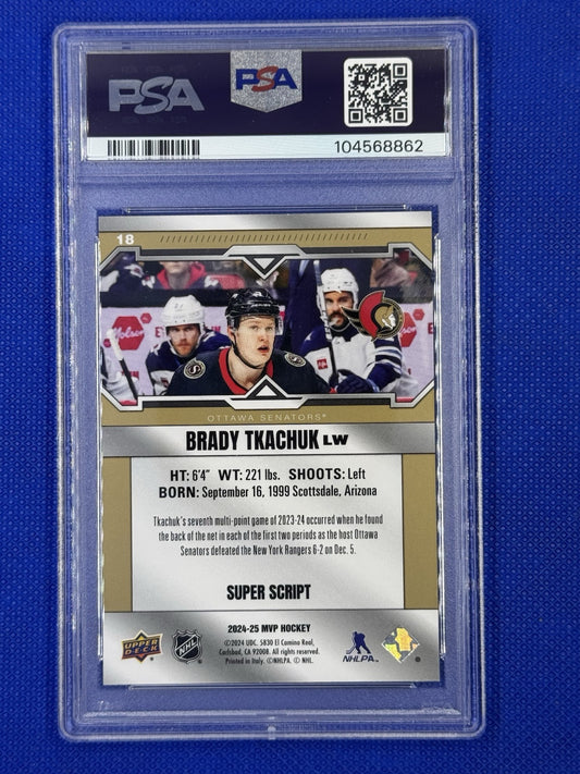 2024-25 Upper Deck MVP Super Script /25 Brady Tkachuk #18