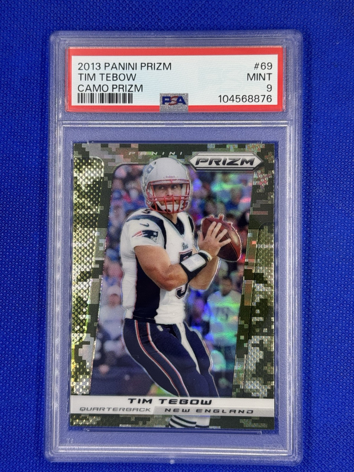 2013 Prizm Tim Tebow Camo Prizm PSA 9
