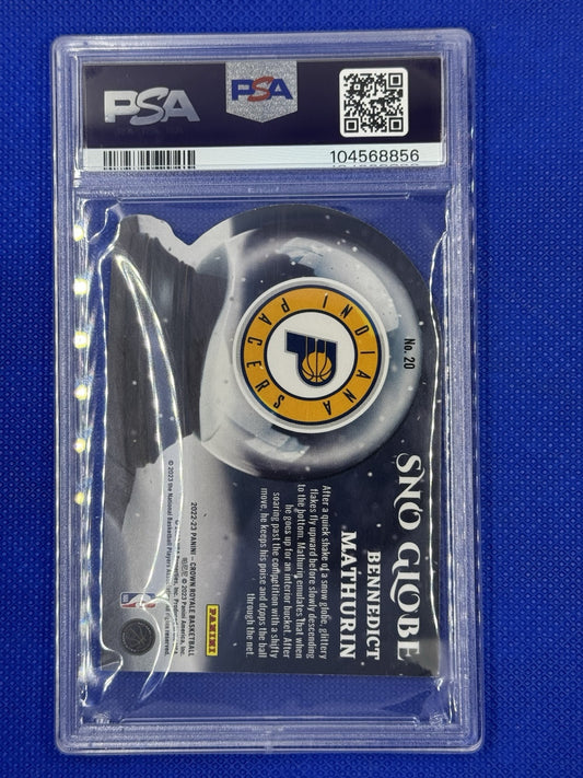 Crown Royale 2022-23 Bennedict Mathurin Sno Globe Die Cut Silver /18 PSA 8