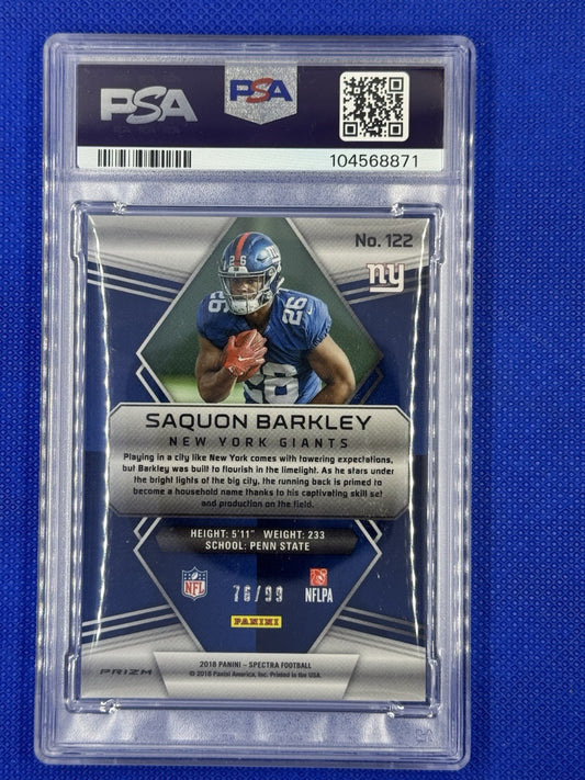 2018 Panini Spectra - Rookies #122 Saquon Barkley /99 (RC) PSA 9 MINT