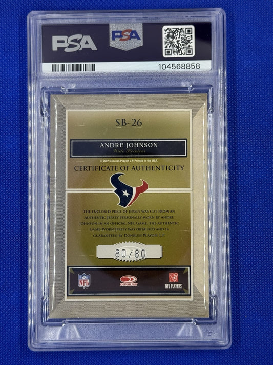2007 Donruss Classics Sunday's Best Jerseys #26 Andre Johnson 80/80 PSA 8