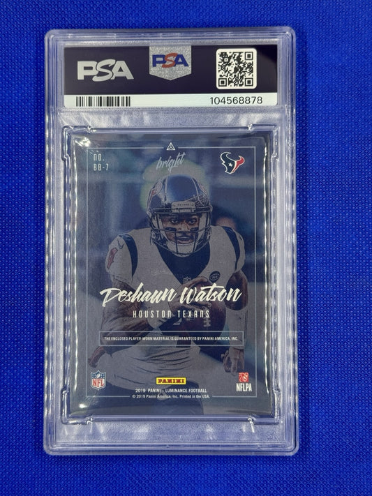 2019 panini luminance football Deshaun Watson Bright BGN PRM Platinum 1/1 PSA 8