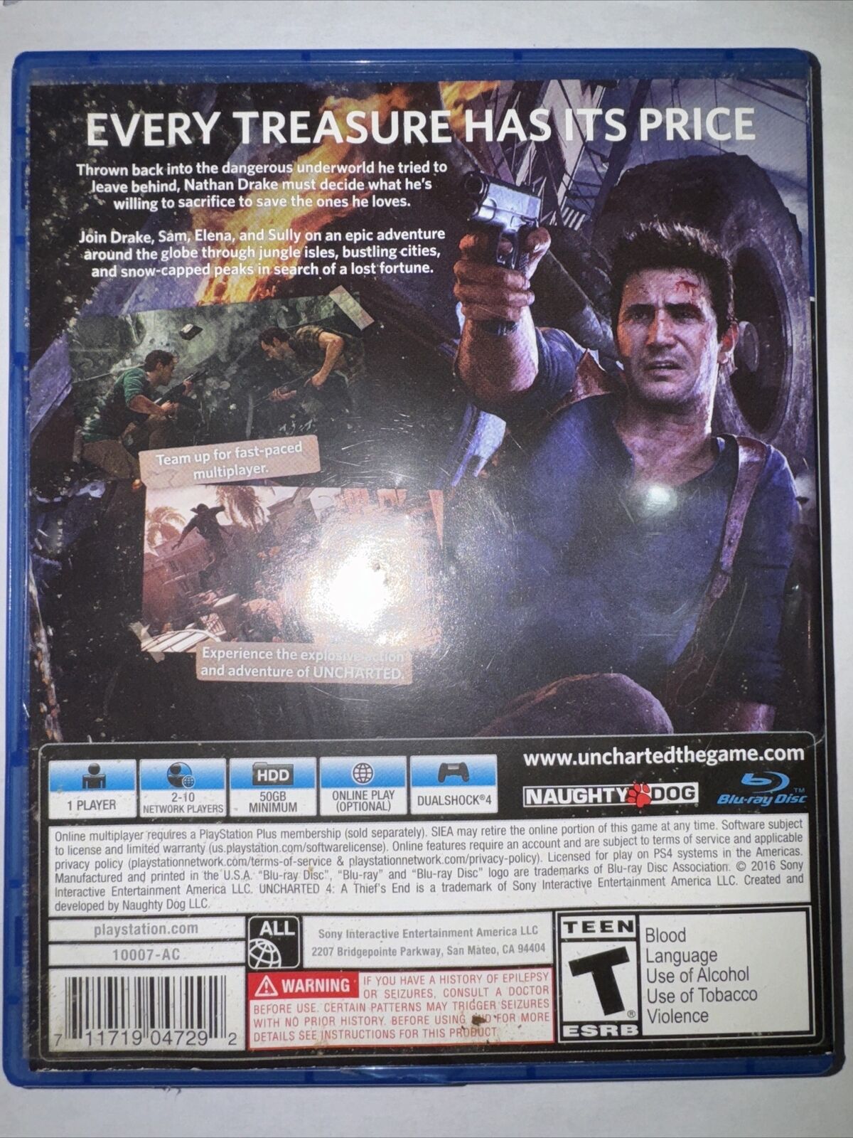 Uncharted 4: A Thief's End (Sony PlayStation 4, 2016)