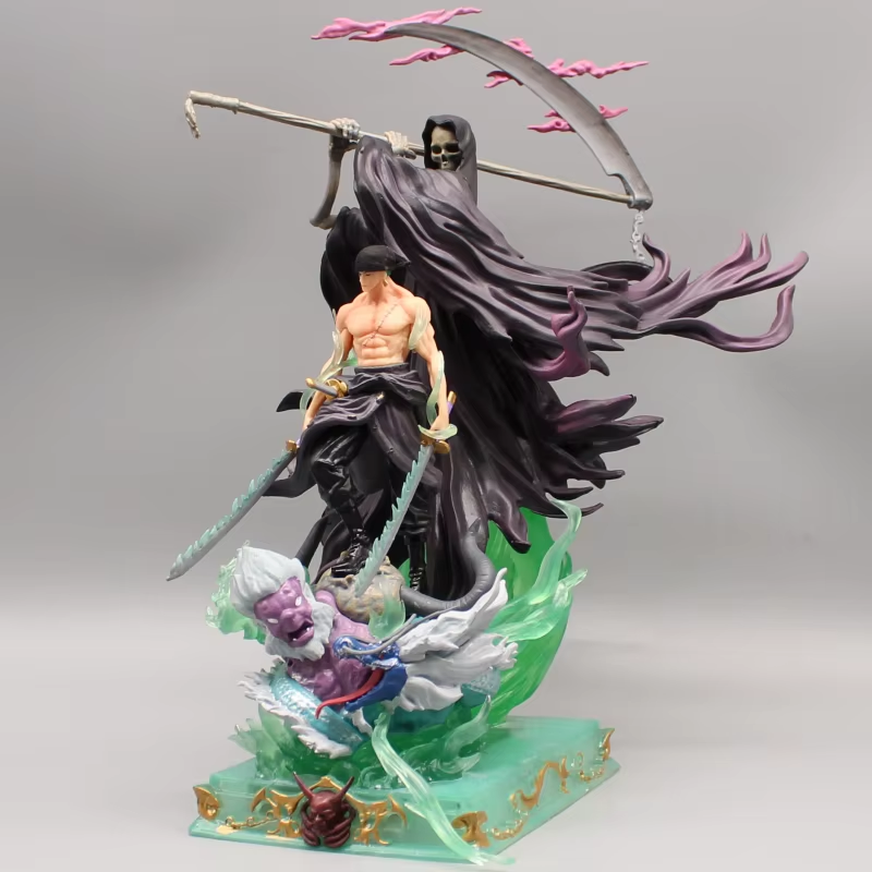 One Piece Anime Figure Zoro Figures Pvc Figurine 23.5Cm Statue 2 Head Collection