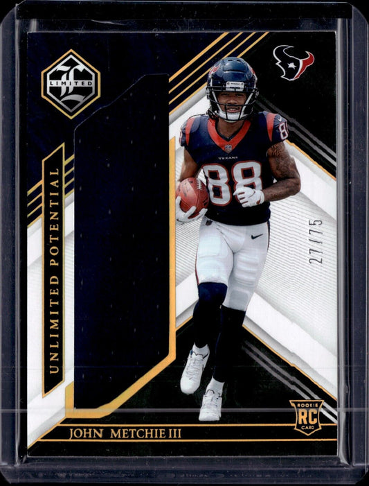 2022 Panini Limited Unlimited Potential #LP-JME John Metchie III /75 (Gold) RC