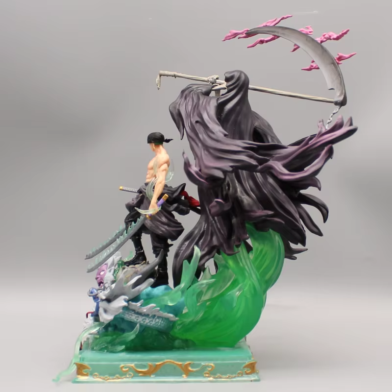 One Piece Anime Figure Zoro Figures Pvc Figurine 23.5Cm Statue 2 Head Collection