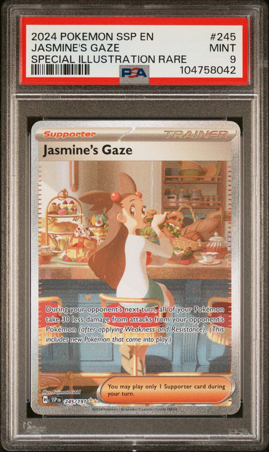 POKEMON EN SURGING SPARKS 245 JASMINE'S GAZE SPECIAL ILLUSTRATION RARE PSA 9