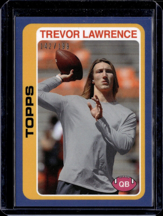 2021 Topps Trevor Lawrence Blue QB RC #/199 #18