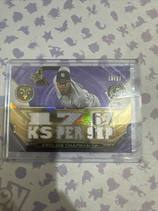 2019 Topps Triple Threads Relics Amethyst /27 Aroldis Chapman #TTR-AC