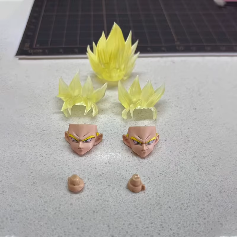 In Stock Dragon Ball Carving Heads Accessories Son Goku Action Figurine Anime Cu