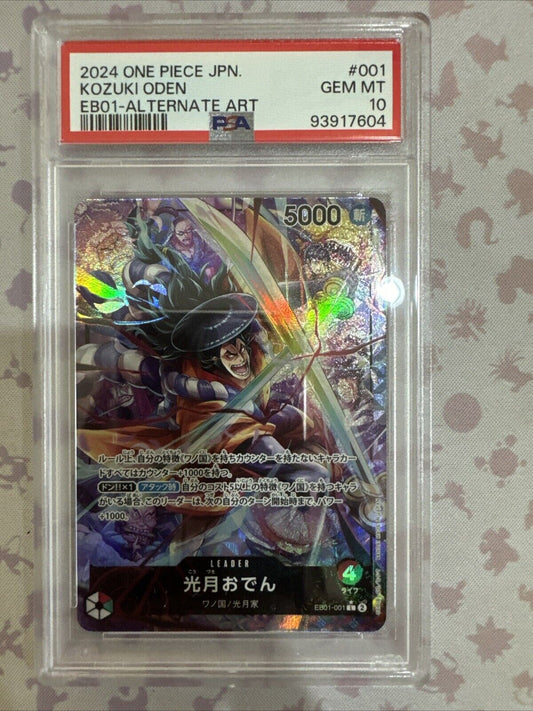 PSA 10 One Piece Japanese Kozuki Oden Alternate Art EB01-001