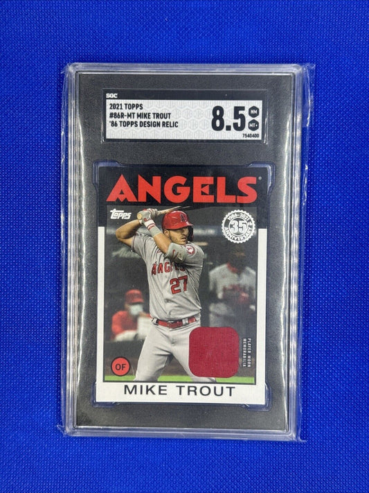 2021 Topps - 1986 Topps Baseball Relics #86R-MT Mike Trout (MEM)