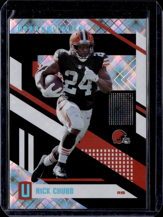 2021 Panini Chronicles - Unparalleled #UNP-27 Nick Chubb Cosmic /75