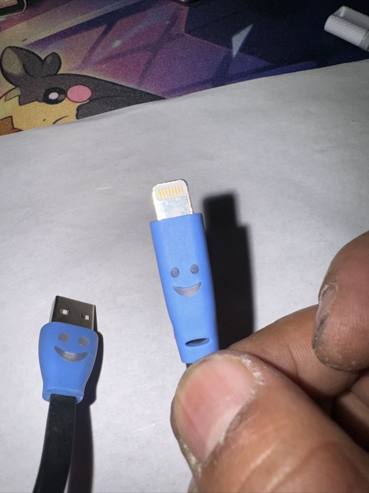 Light Up Smiley Face  Lighting Charging Cable (Black)